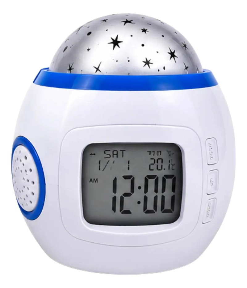 RELOJ DESPERTADOR INFANTIL PROYECTOR DE ESTRELLAS MUSICAL - 1
