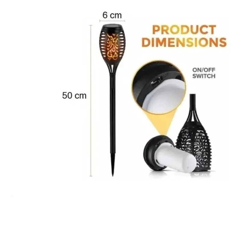 PACK DE 4 LAMPARAS SOLARES LED ANTORCHAS DECORATIVAS - 2