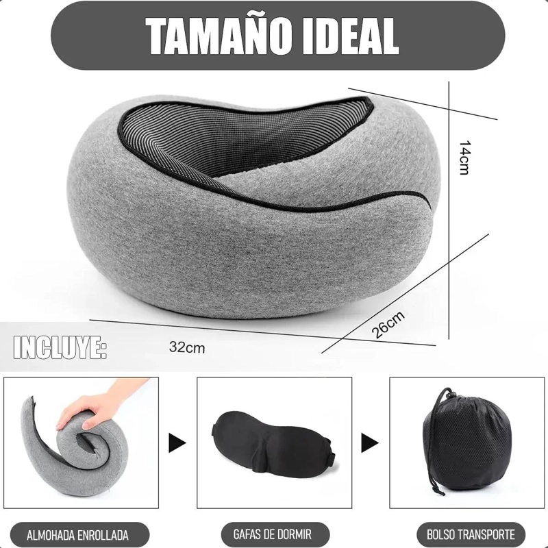 ALMOHADA ERGONOMICA DE ESPUMA VISCOELASTICA EN FORMA DE U - 2