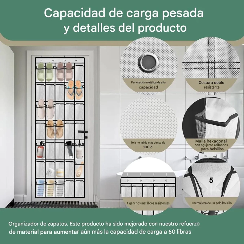 ORGANIZADOR DE ZAPATOS CON 35 BOLSILLOS DE TELA NO TEJIDA - 6