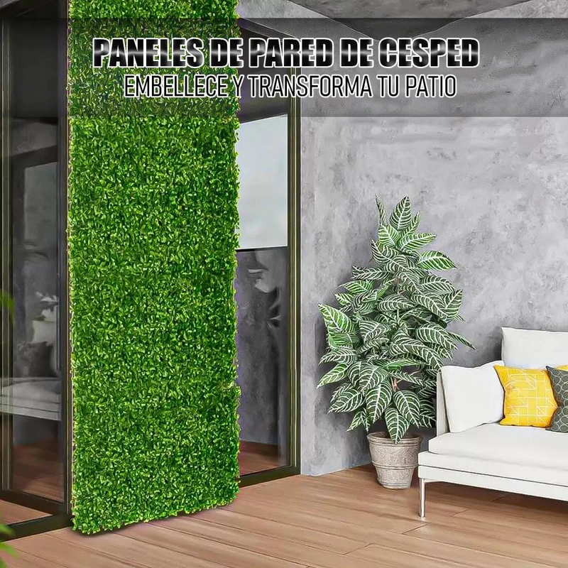PACK DE 4 PANELES DE JARDIN VERTICAL ARTIFICIAL 60X40 CM - 4