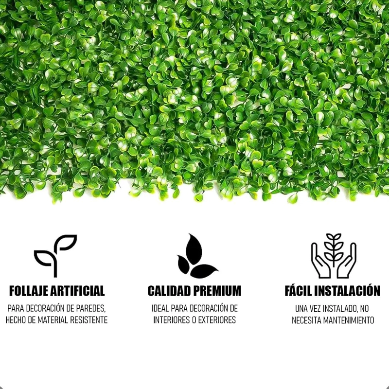 PACK DE 4 PANELES DE JARDIN VERTICAL ARTIFICIAL 60X40 CM - 5