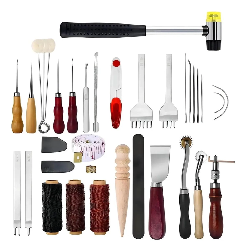 KIT 35 PIEZAS HERRAMIENTAS PARA CUERO Y PIEL - 10