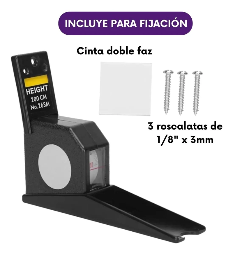 TALLIMETRO PORTATIL ELASTICO RETRACTIL 2MT - 1