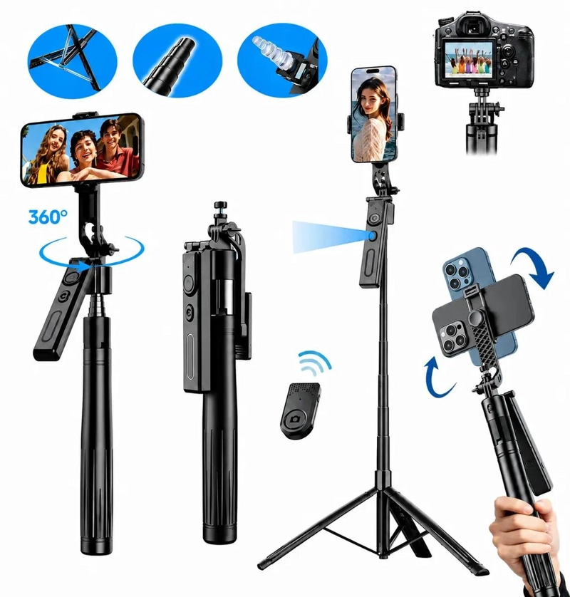 TRIPODE PLEGABLE CON GIMBAL INTELIGENTE Y CONTROL REMOTO - 1