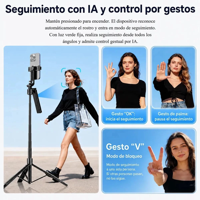 TRIPODE PLEGABLE CON GIMBAL INTELIGENTE Y CONTROL REMOTO - 6
