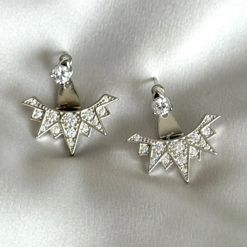 AROS DOBLE CAPA EN PLATA 925 CON DISEÑO ELEGANTE - 1
