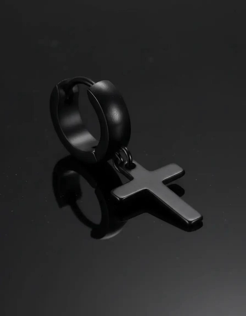 AROS DE ARGOLLA CON CRUZ EN ACERO INOXIDABLE UNISEX - 5