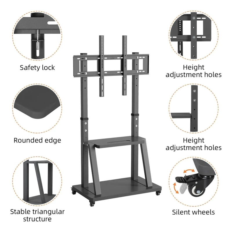SOPORTE MOVIL PARA TV DE 32 A 65 PULGADAS CON RUEDAS - 3