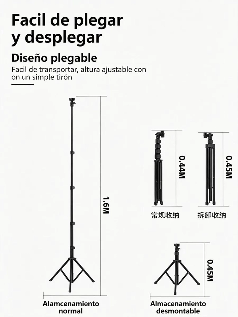 TRIPODE Y PALO DE SELFIE EXTENSIBLE PARA CELULARES Y CAMARAS - 2