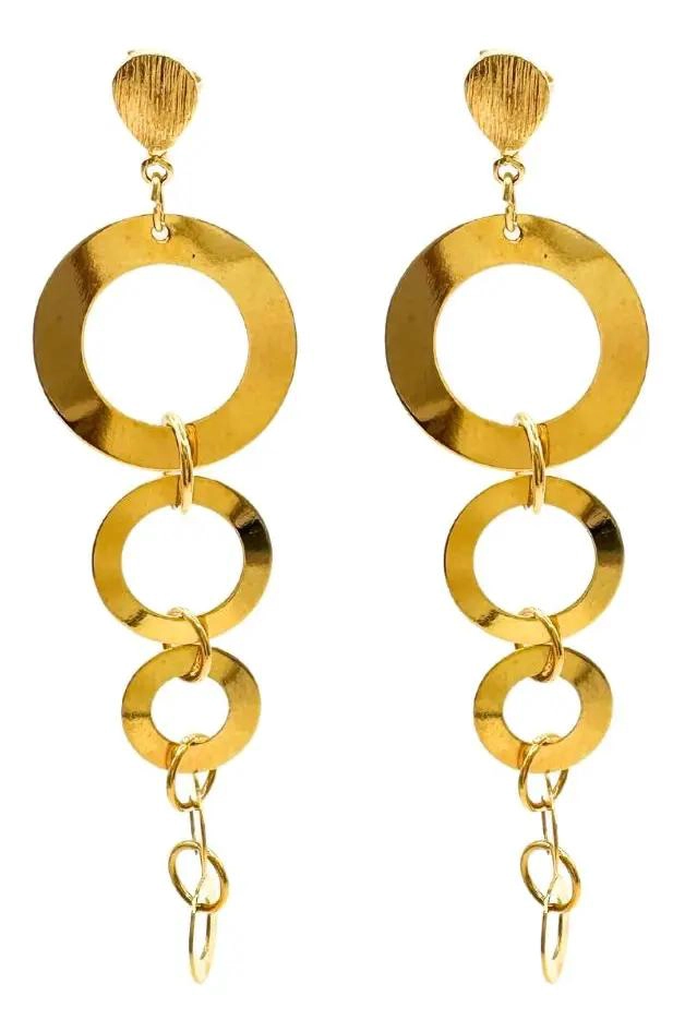 AROS ELEGANTES PARA MUJER BAÑADOS EN ORO DE 18 A 24 KILATES - 1