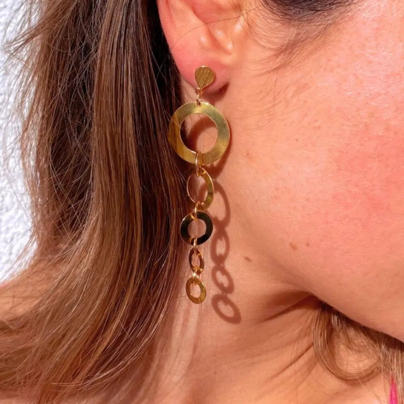 AROS ELEGANTES PARA MUJER BAÑADOS EN ORO DE 18 A 24 KILATES - 2