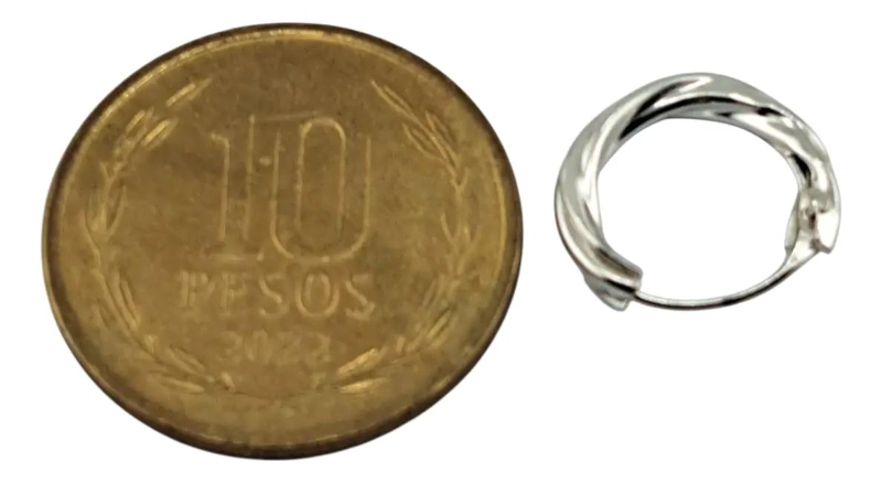 AROS DE PLATA 925 BISELADOS Y ENROSCADOS ELEGANTES - 3