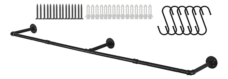 PERCHERO DE PARED INDUSTRIAL DE METAL PARA ROPA Y ACCESORIOS - 10