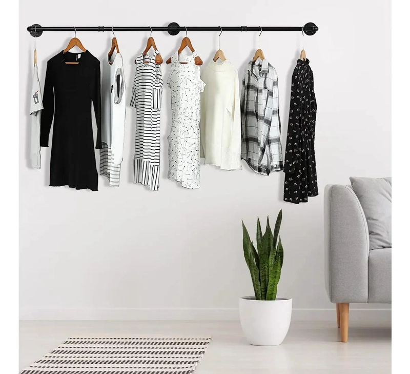 PERCHERO DE PARED INDUSTRIAL DE METAL PARA ROPA Y ACCESORIOS - 7