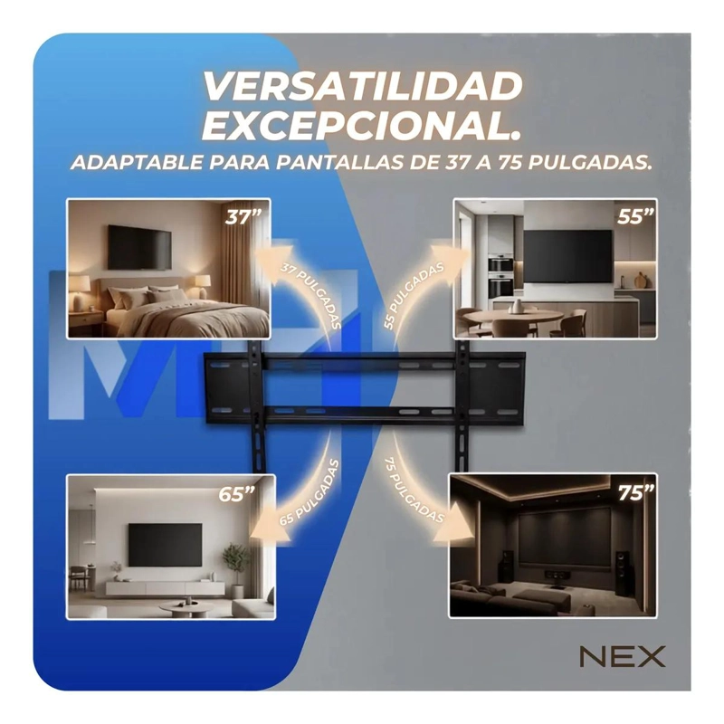 SOPORTE DE TV FIJO PARA PANTALLAS DE 37 A 75 PULGADAS - 10