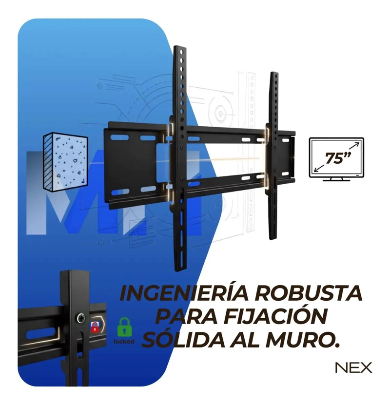 SOPORTE DE TV FIJO PARA PANTALLAS DE 37 A 75 PULGADAS - 5