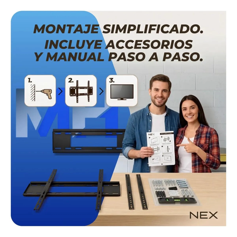 SOPORTE DE TV FIJO PARA PANTALLAS DE 37 A 75 PULGADAS - 9