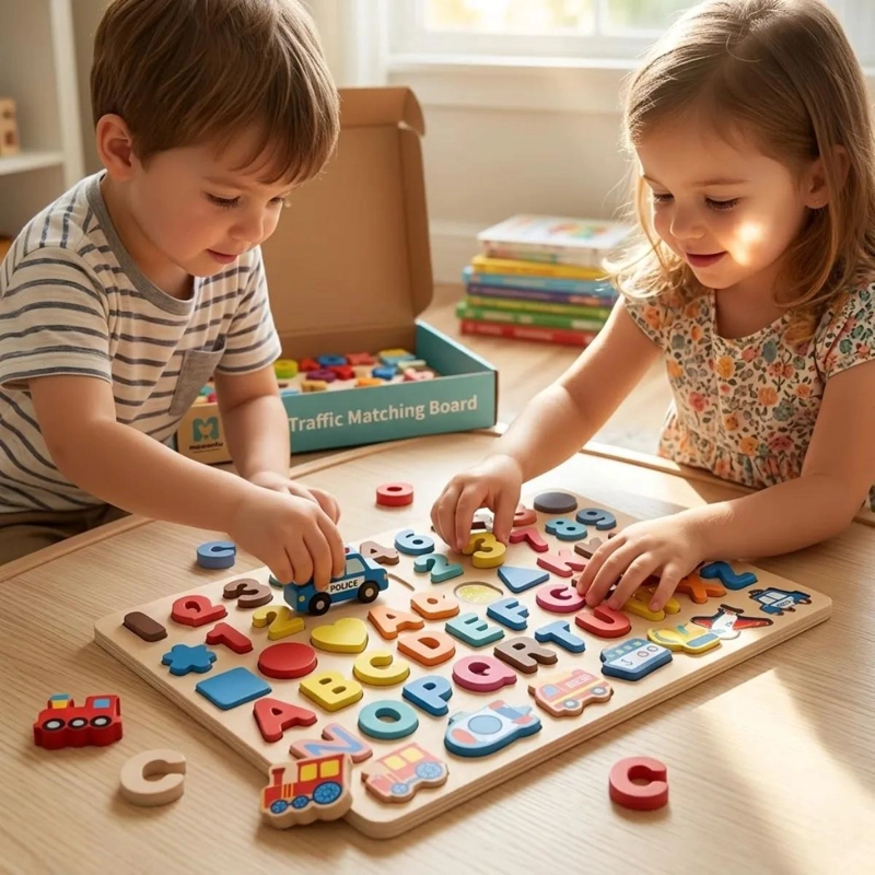 TABLERO DIDACTICO 7 EN 1 DE MADERA PARA APRENDIZAJE INFANTIL - 3