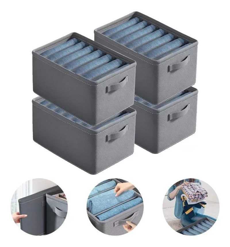 PACK DE 4 ORGANIZADORES DE ROPA CON 7 DIVISORES CUADRADOS - 2