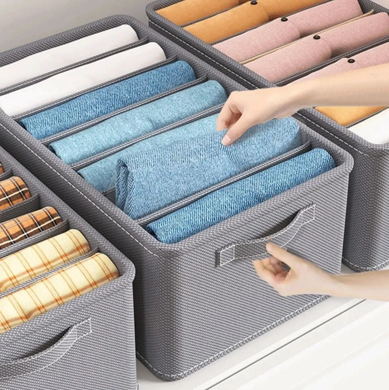 PACK DE 4 ORGANIZADORES DE ROPA CON 7 DIVISORES CUADRADOS - 7
