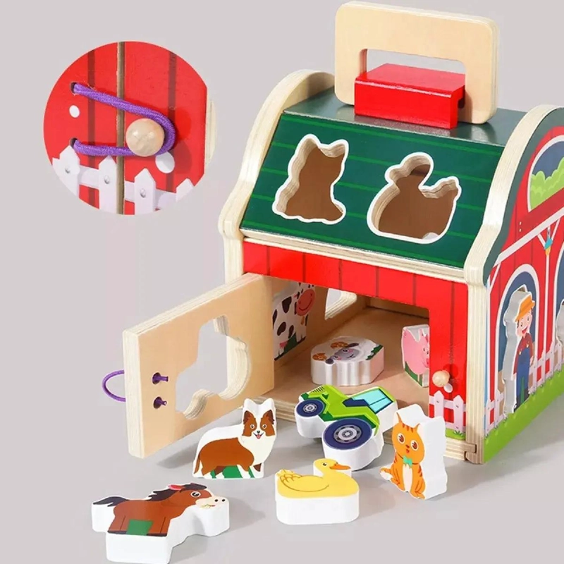 JUGUETE DIDACTICO DE MADERA GRANJA CON ANIMALES PARA NIÑOS - 7