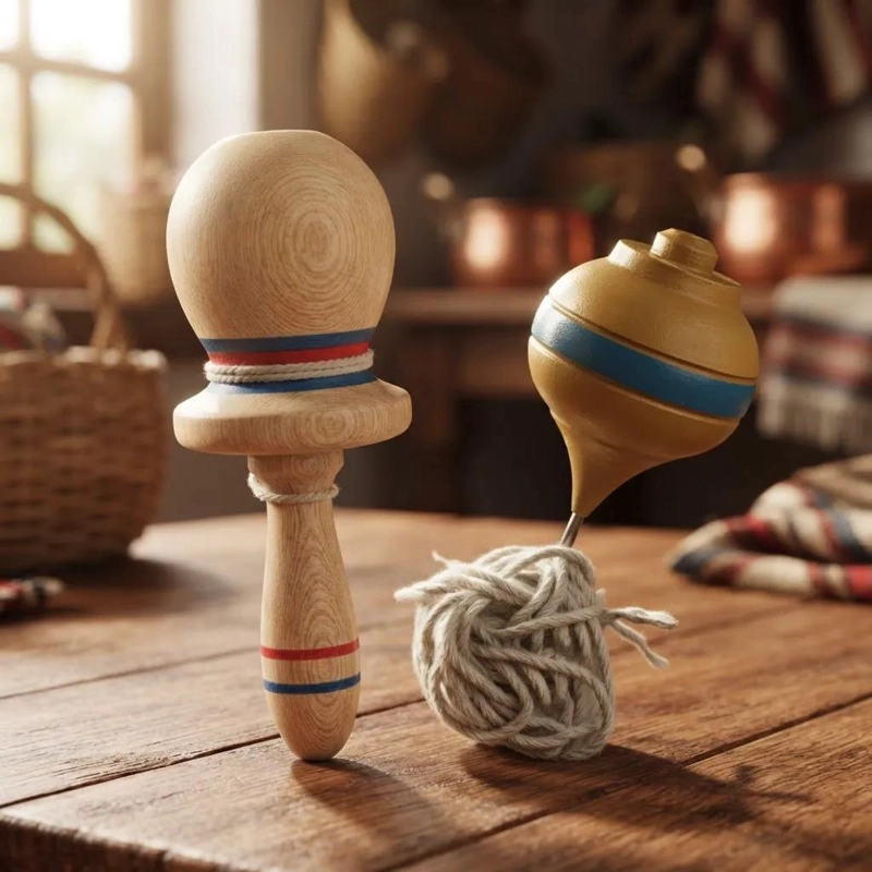 JUEGO TRADICIONAL EMBOQUE Y TROMPO CHILENO DE MADERA - 4