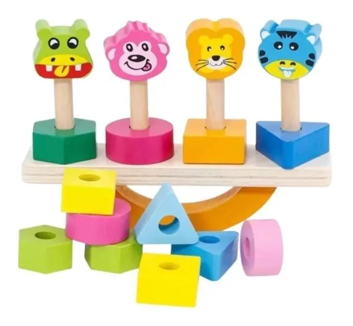 JUGUETE DE EQUILIBRIO DE MADERA PARA NIÑOS CON BLOQUES COLORIDOS - 2