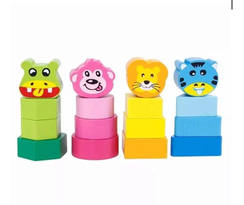 JUGUETE DE EQUILIBRIO DE MADERA PARA NIÑOS CON BLOQUES COLORIDOS - 7