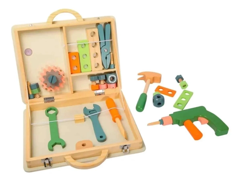 MALETIN DE CARPINTERO INFANTIL CON HERRAMIENTAS DE MADERA - 3