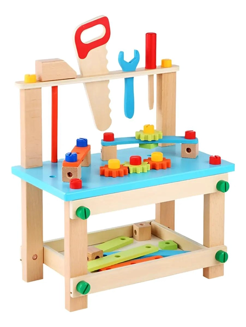 BANCO DE HERRAMIENTAS DIDACTICO DE MADERA PARA NIÑOS - 1