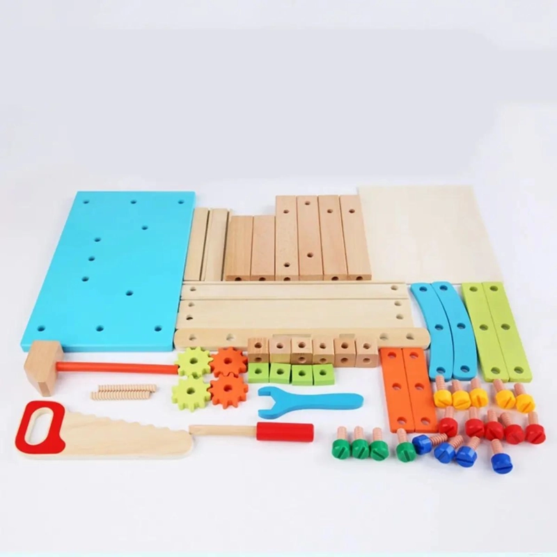 BANCO DE HERRAMIENTAS DIDACTICO DE MADERA PARA NIÑOS - 2
