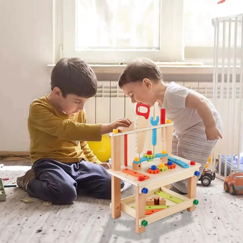 BANCO DE HERRAMIENTAS DIDACTICO DE MADERA PARA NIÑOS - 6