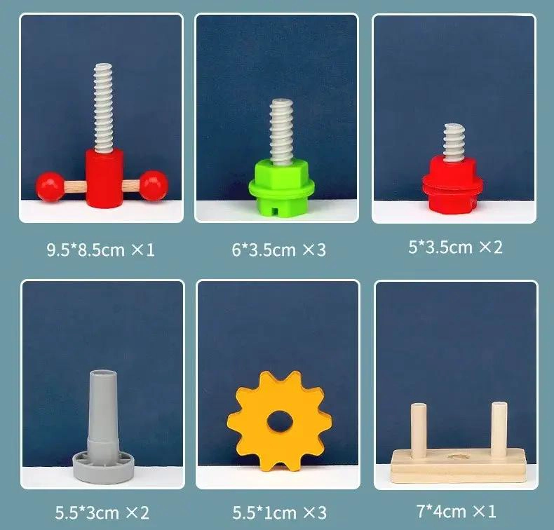 JUEGO DE HERRAMIENTAS DE MADERA PARA NIÑOS DE 3 A 6 AÑOS - 5