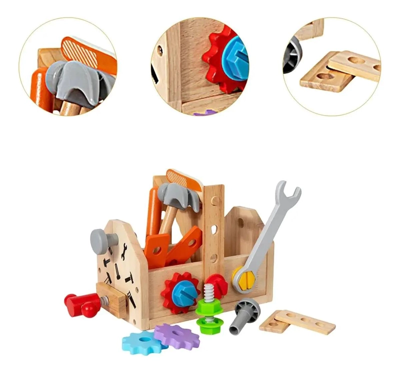 JUEGO DE HERRAMIENTAS DE MADERA PARA NIÑOS DE 3 A 6 AÑOS - 7