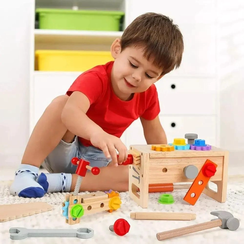 JUEGO DE HERRAMIENTAS DE MADERA PARA NIÑOS DE 3 A 6 AÑOS - 9