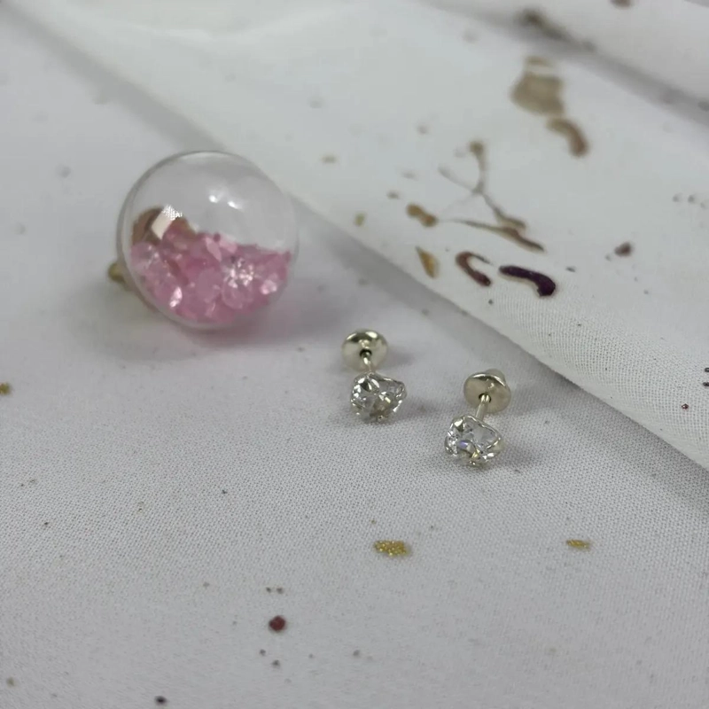 AROS DE PLATA 925 CON CIRCON PARA NIÑAS Y MUJERES - 3