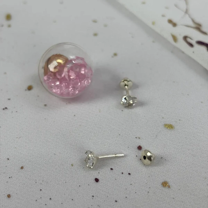 AROS DE PLATA 925 CON CIRCON PARA NIÑAS Y MUJERES - 5
