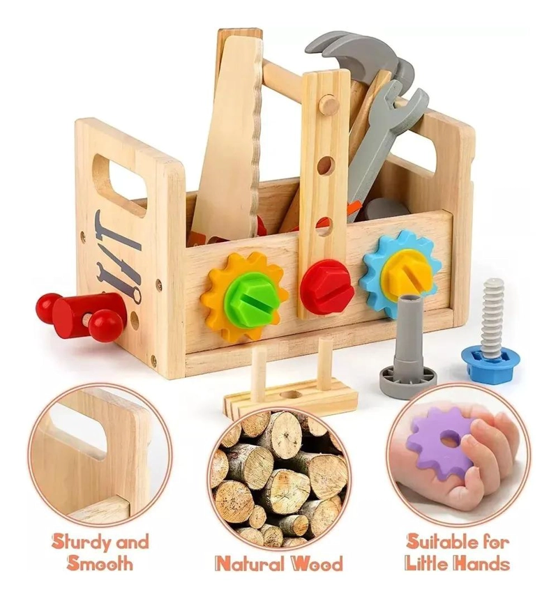 JUEGO DE HERRAMIENTAS DE MADERA PARA NIÑOS DE 3 A 6 AÑOS - 7