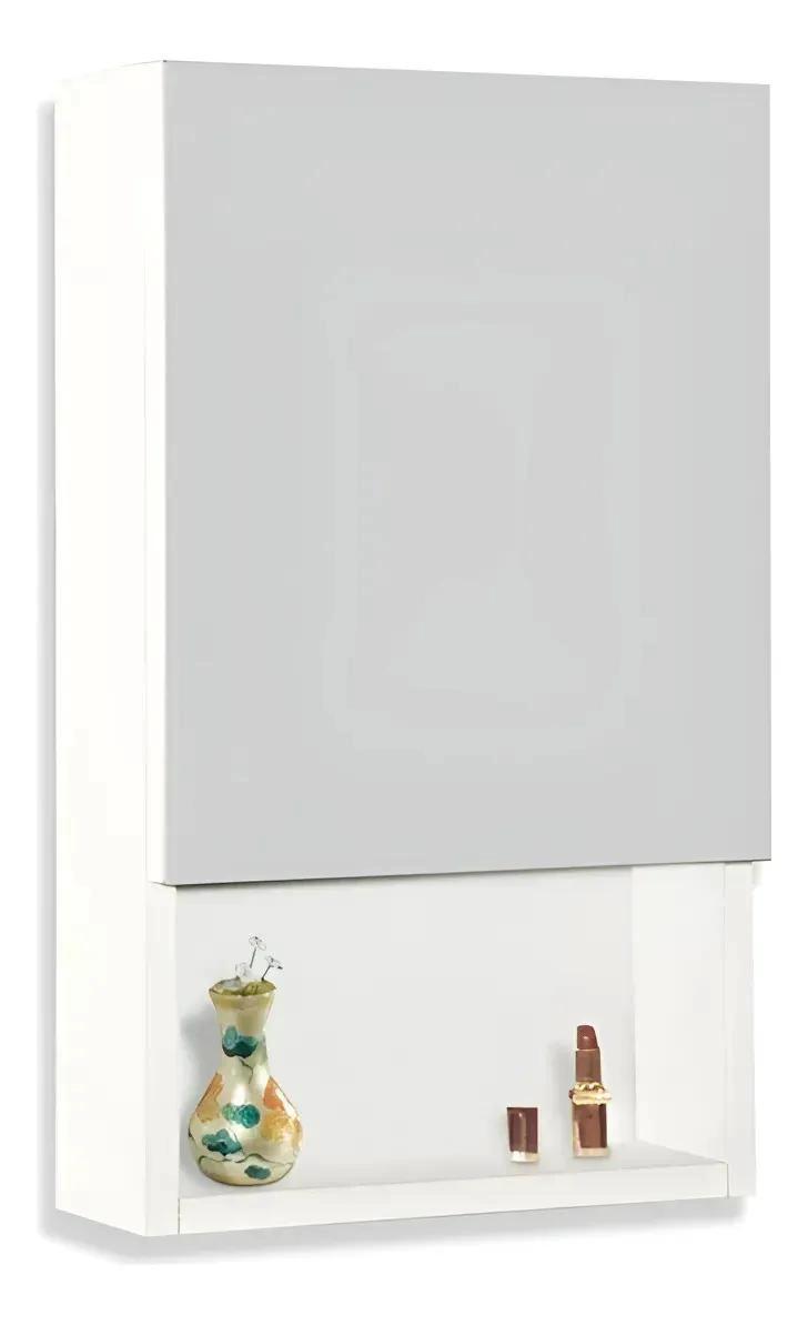 MUEBLE DE BAÑO CON ESPEJO Y ESTANTES EN COLOR BLANCO - 1