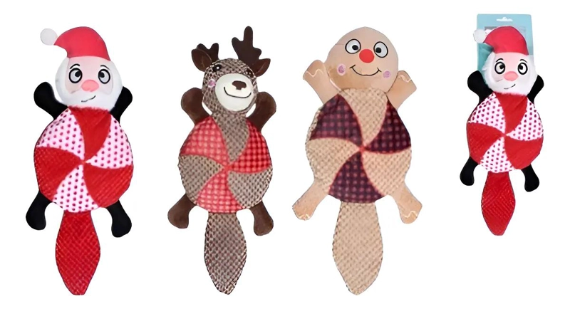 MUÑECO NAVIDEÑO DE PELUCHE SONORO PARA MASCOTAS - 1