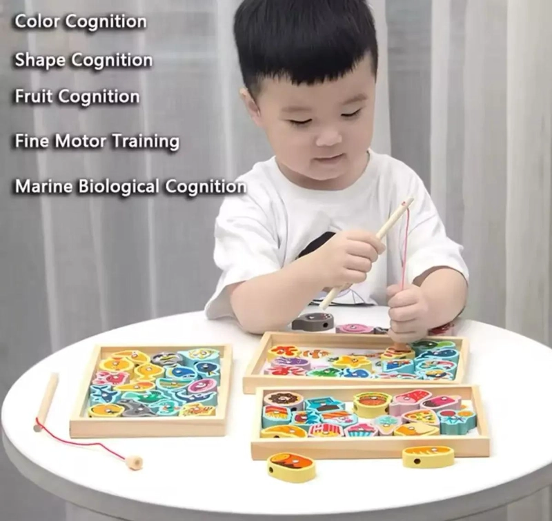 JUGUETE EDUCATIVO ENHEBRADOR DE MADERA CON FRUTAS Y ANIMALES - 5