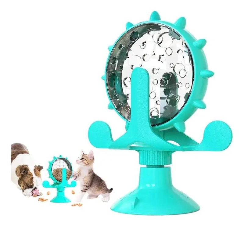 DISPENSADOR GIRATORIO DE COMIDA PARA MASCOTAS CON SUCCION - 1