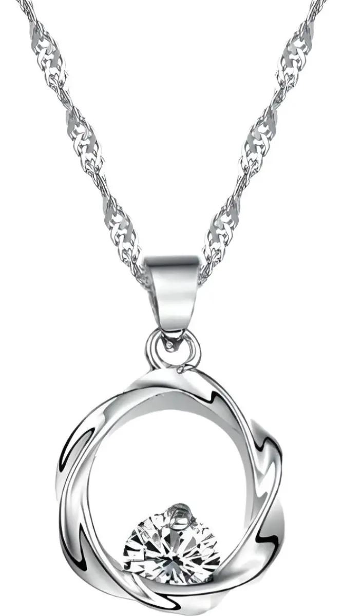 CONJUNTO DE JOYAS DE PLATA 925 CON AROS Y COLLAR PARA MUJER - 3