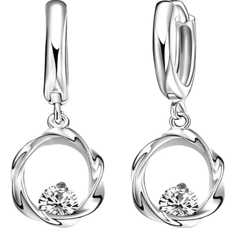 CONJUNTO DE JOYAS DE PLATA 925 CON AROS Y COLLAR PARA MUJER - 4