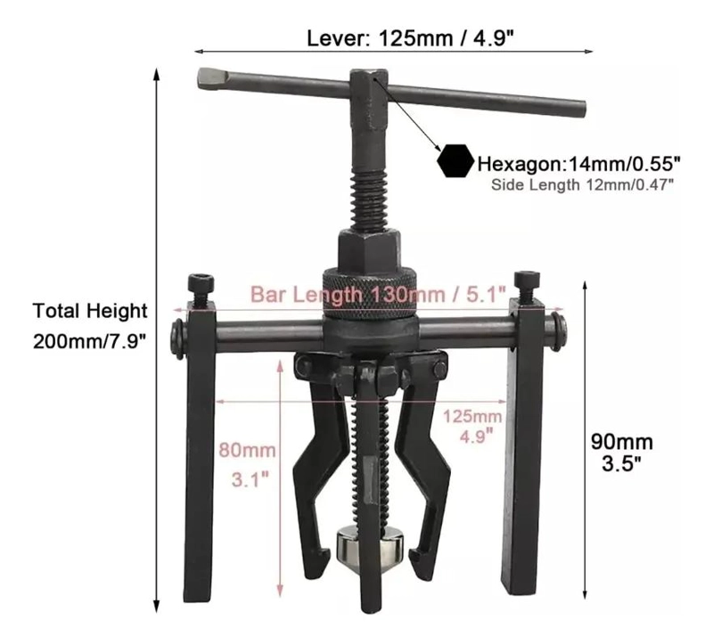 EXTRACTOR DE ENGRANAJE 1.4 A 3.8 CM - 2