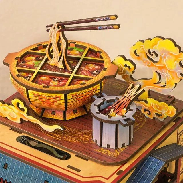 PAPELERO DE ESCRITORIO AUTOMATICO DE MADERA INTERACTIVO - 5