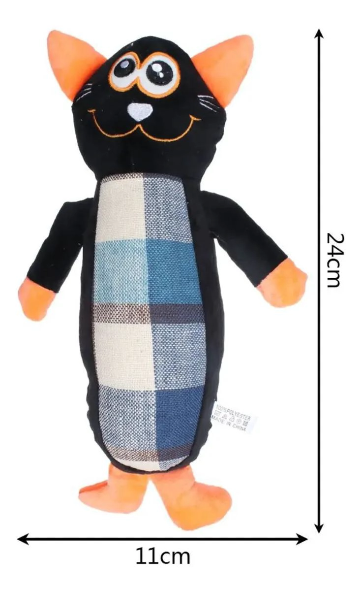 PELUCHE GATO LARGO 24CM CON TELA DE YUTE RESISTENTE - 5