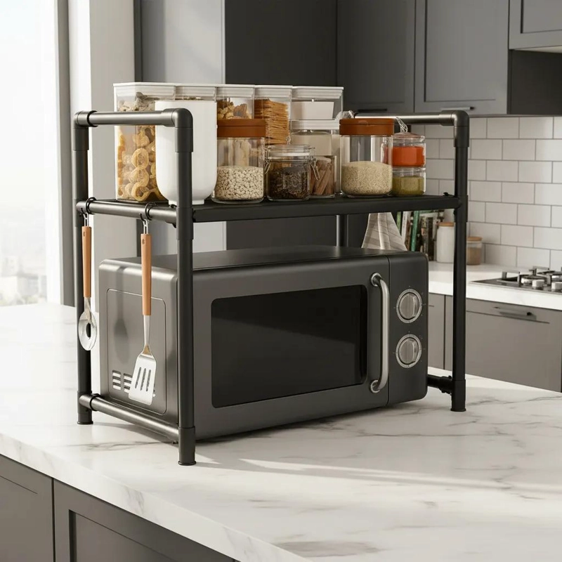ESTANTE ORGANIZADOR MULTIFUNCIONAL PARA COCINA Y MICROONDAS - 1