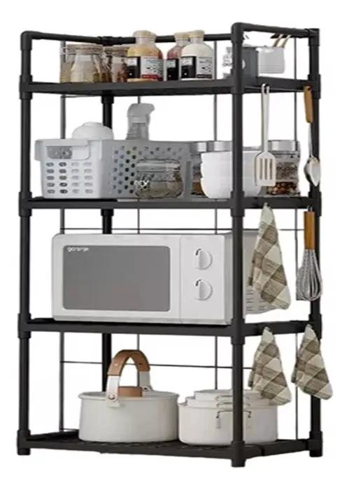 ORGANIZADOR DE 4 ESTANTES DE PLASTICO Y METAL PARA INTERIORES Y EXTERIORES - 1